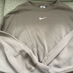 Nike Women's Taupe Crew Neck Sweater